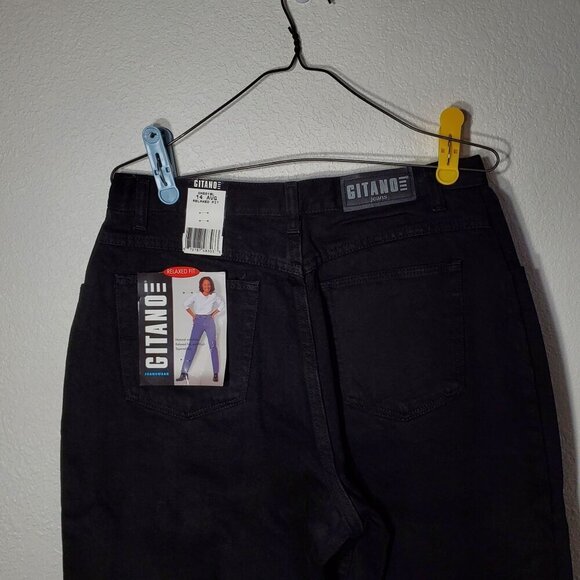 VTG Gitano Jeans Womens 14 Avg Relaxed Fit Black Y2K 80s 90s Mom Jeans High Rise - Picture 6 of 13